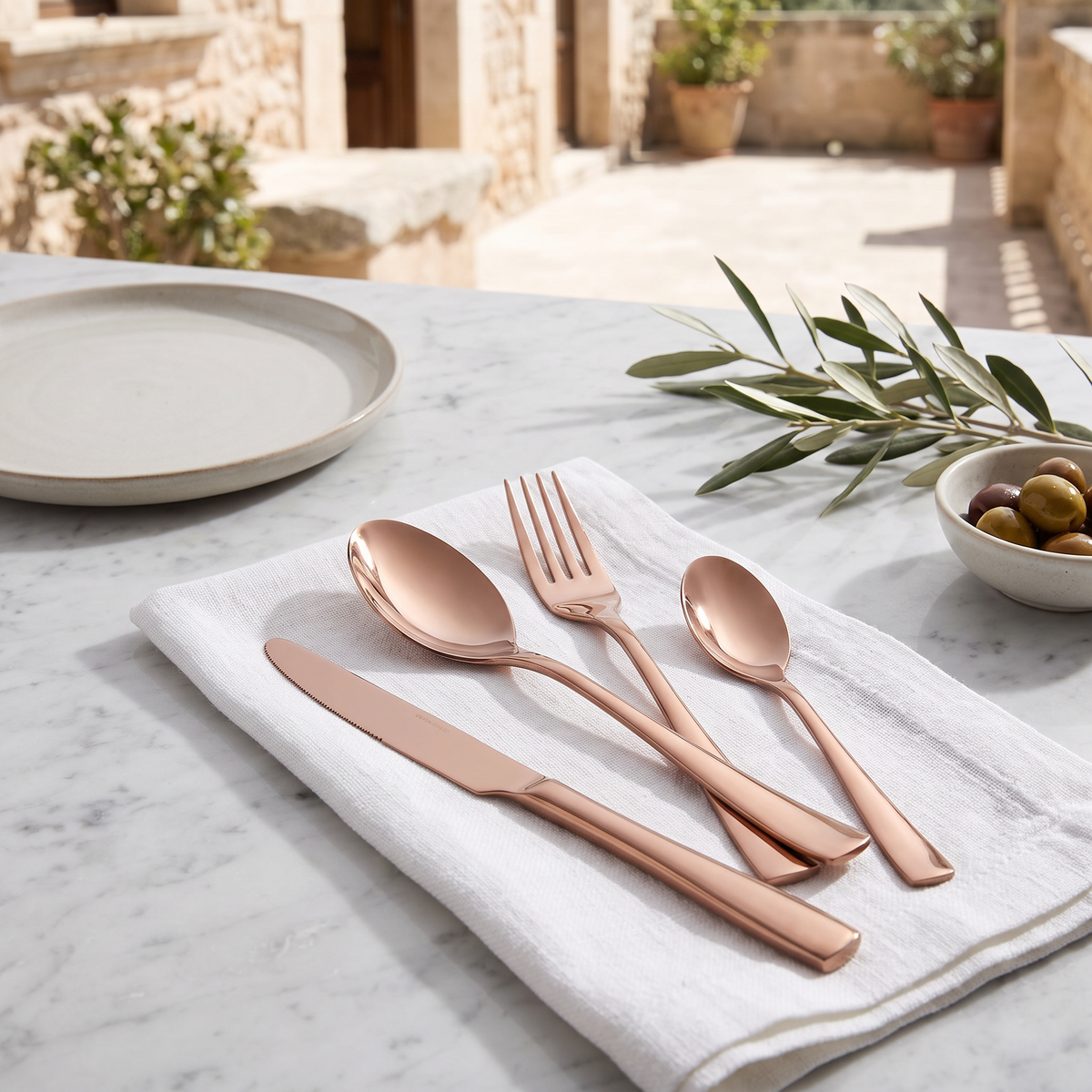 Greece Cutlery Set, Stainless Steel, 16 or 24-Piece — product view 1