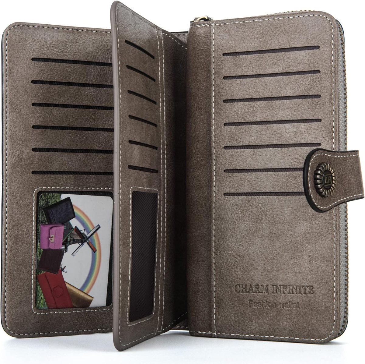 Stylish Leather Wallet with Wristband LoungeYard — product view 3