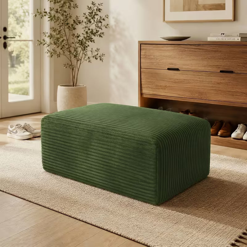 Boneless Ottoman | 34" Corduroy Modular with Thick Foam Padding — product view 3