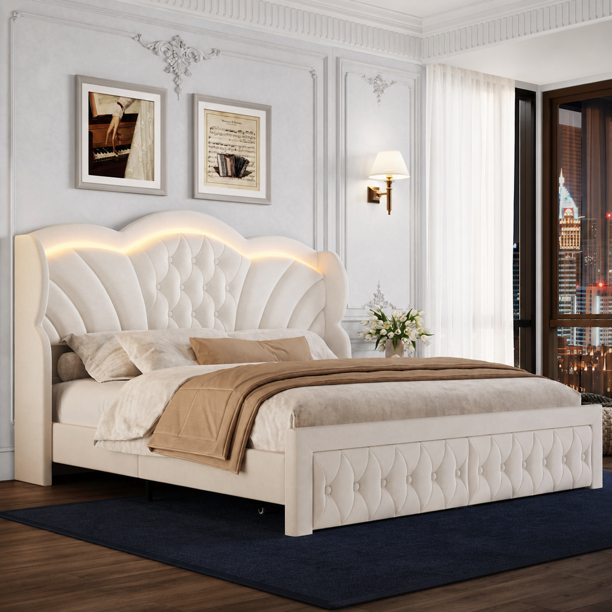Grevane Sumburgh LED Wingback Storage Bed — product view 3
