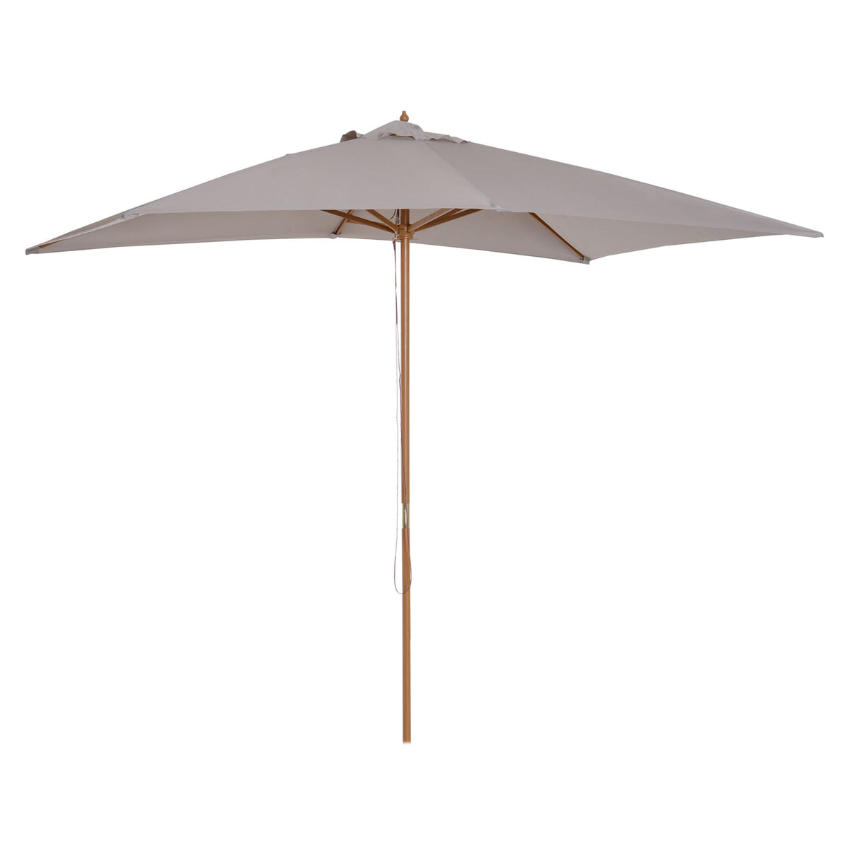 7' x 10' Wooden Patio Umbrella with Top Vent, Grey — product view 2