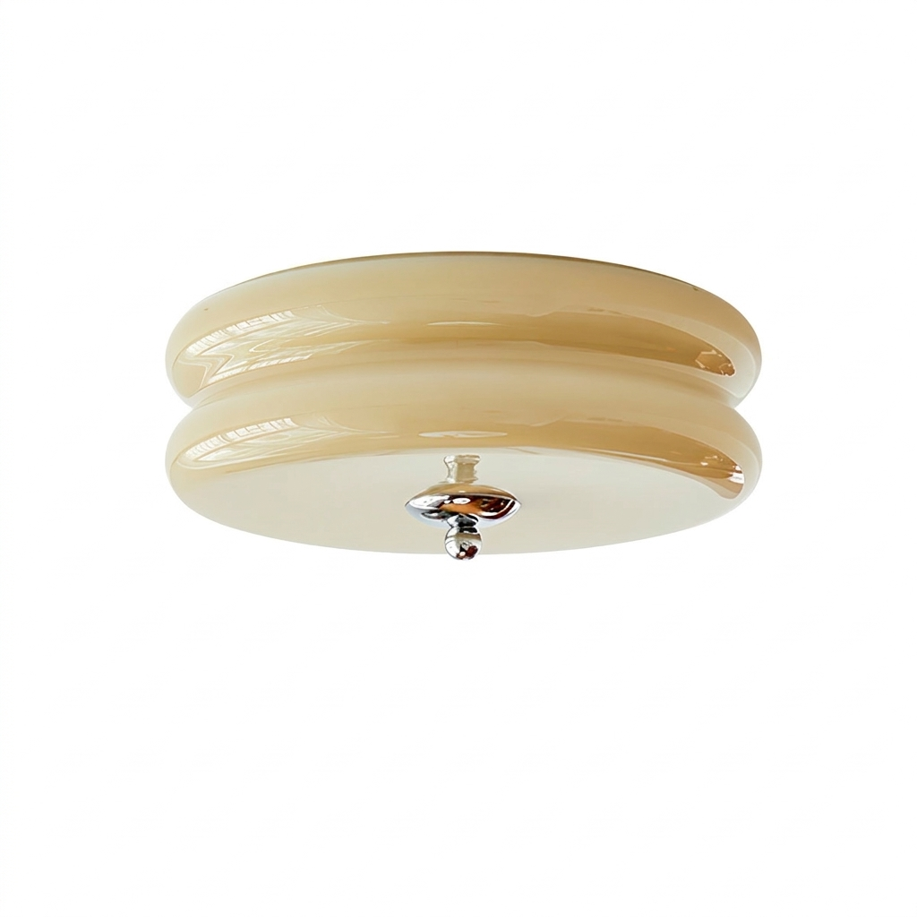 Delano | Art Deco Ribbed Glass Semi Flush Ceiling Light for Entryway and Dining Room — product view 1
