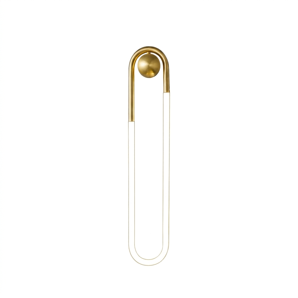 Rovan | Curved Loop Brass Wall Lamp Minimalist Bedside Reading Light — product view 1