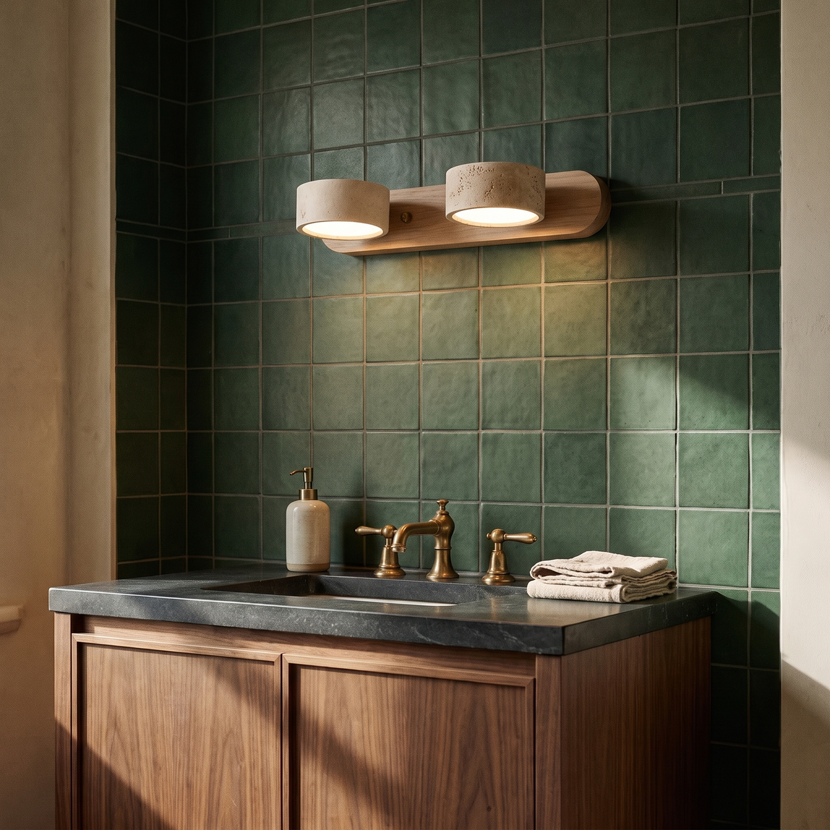 Travera Natural Stone Wall Light Adjustable LED Sconce for Bathroom and Bedroom — product view 5