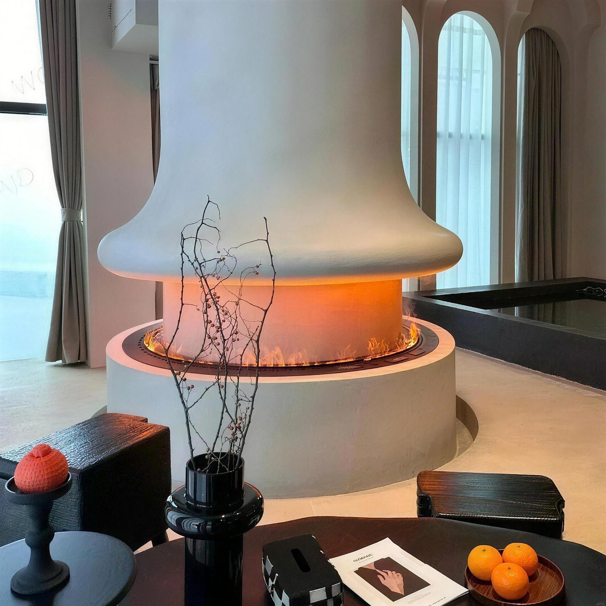 3D Water Vapor Electric Fireplace with LED Flame Effect, Built-In Humidifier & Crackling Sound for TV Wall & Living Room — product view 1