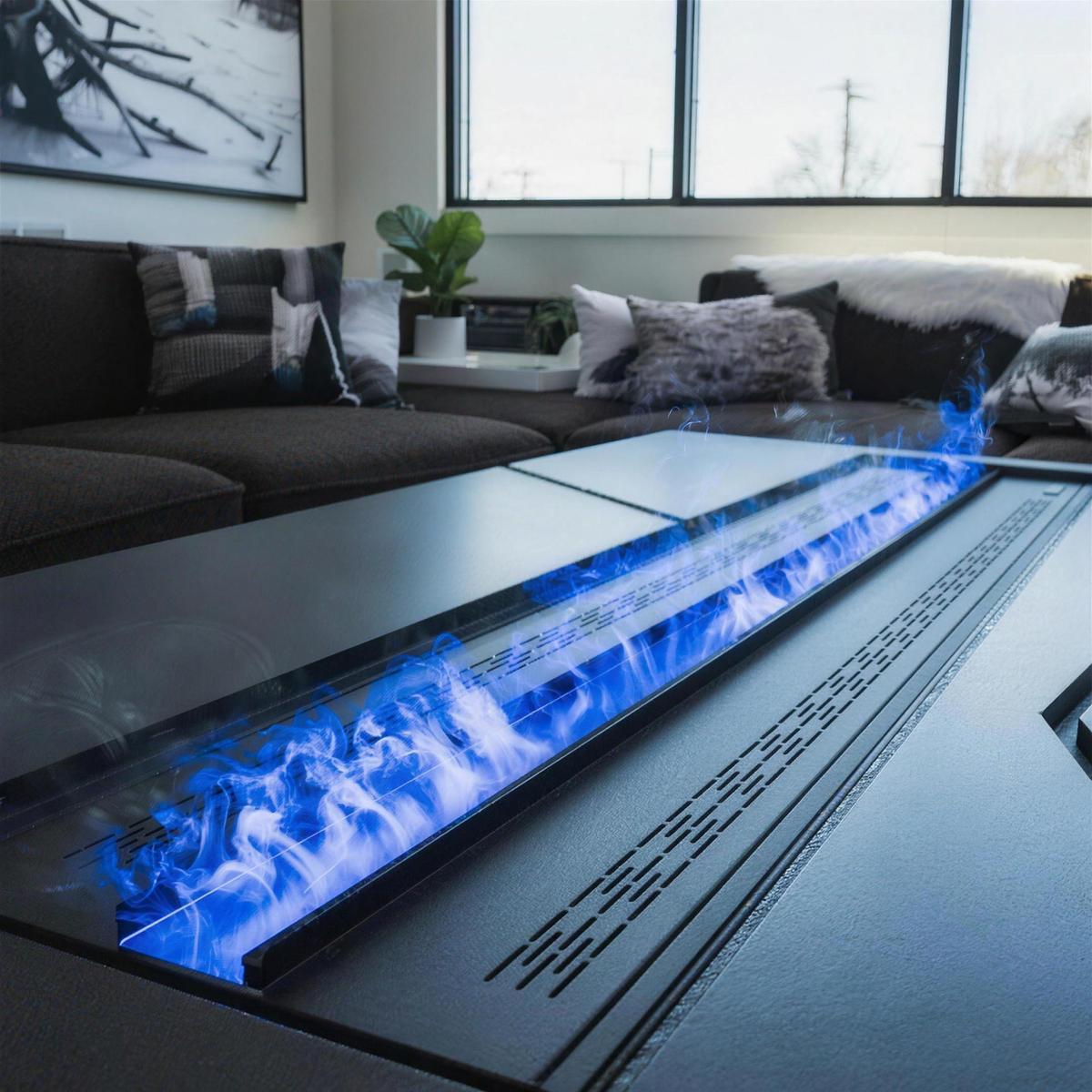 3D Water Vapor Electric Fireplace, Built-In Mist Insert with Realistic Steam Flame, App & Remote Control — product view 1