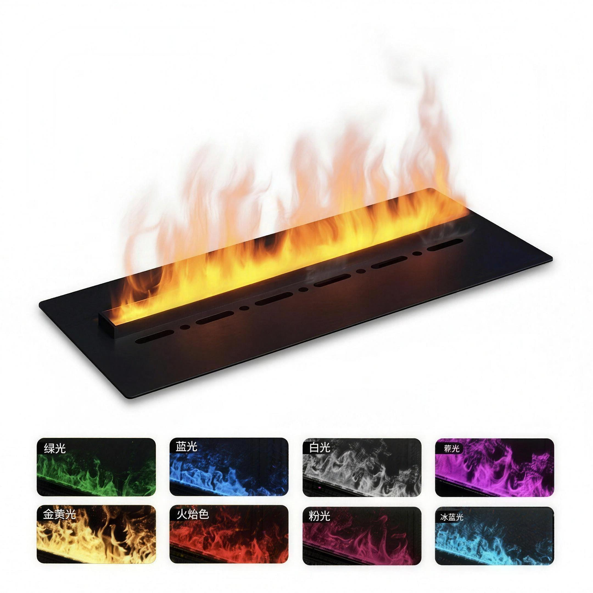 Electric Steam Fireplace, 1500W Metal Water Vapor Fireplace with 3D LED Flame, App-Controlled Freestanding Heater — product view 2