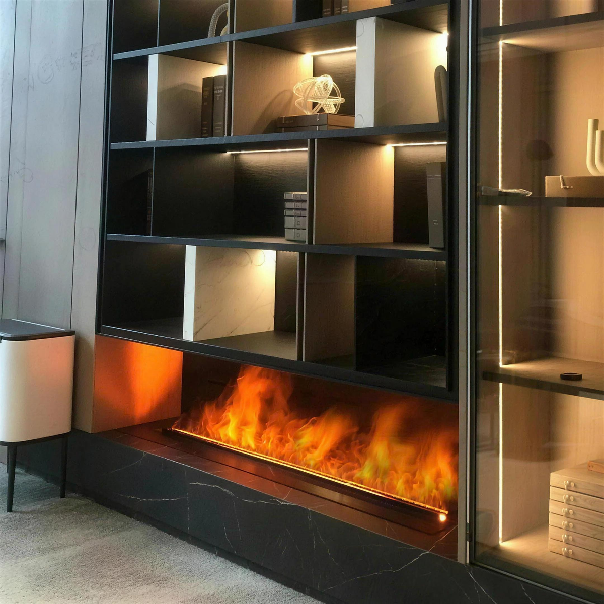 Smart Atomizing Fireplace Stove with Glass Panel, 3D Water Vapor Freestanding Electric Stove for Living Room — product view 1