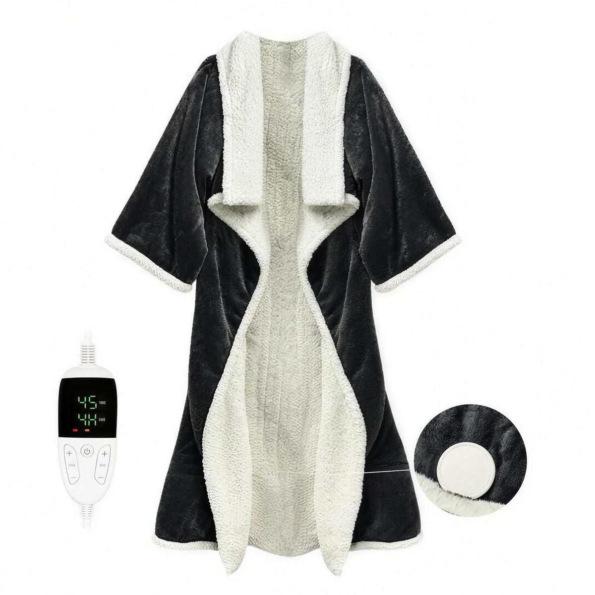 Electric Wearable Heated Blanket, 6 Heat Levels, Soft Flannel Sherpa, Auto Shut-Off and Overheat Protection for Sofa and Bed — product view 1