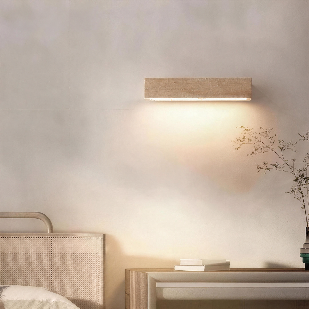 Wabi-Sabi Natural Stone Wall Sconce, Indoor & Outdoor Accent Lamp for Bedroom, Living Room & Apartment — product view 1