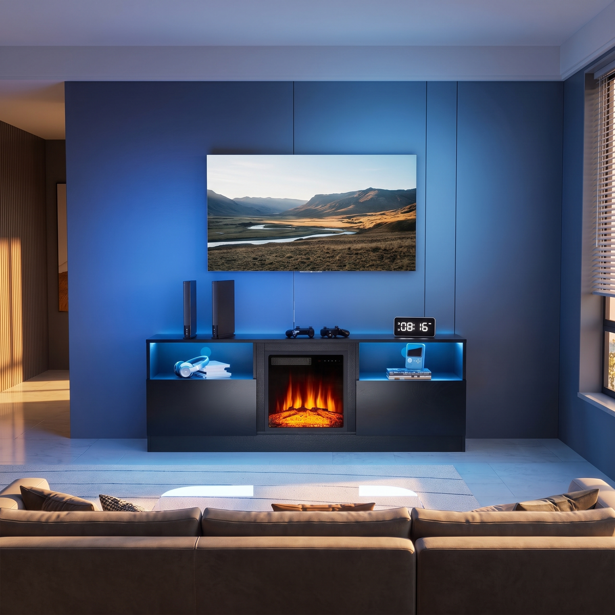 Electric Fireplace TV Stand for TVs up to 65 Inch, 18" Firebox for Living Rooms — product view 6