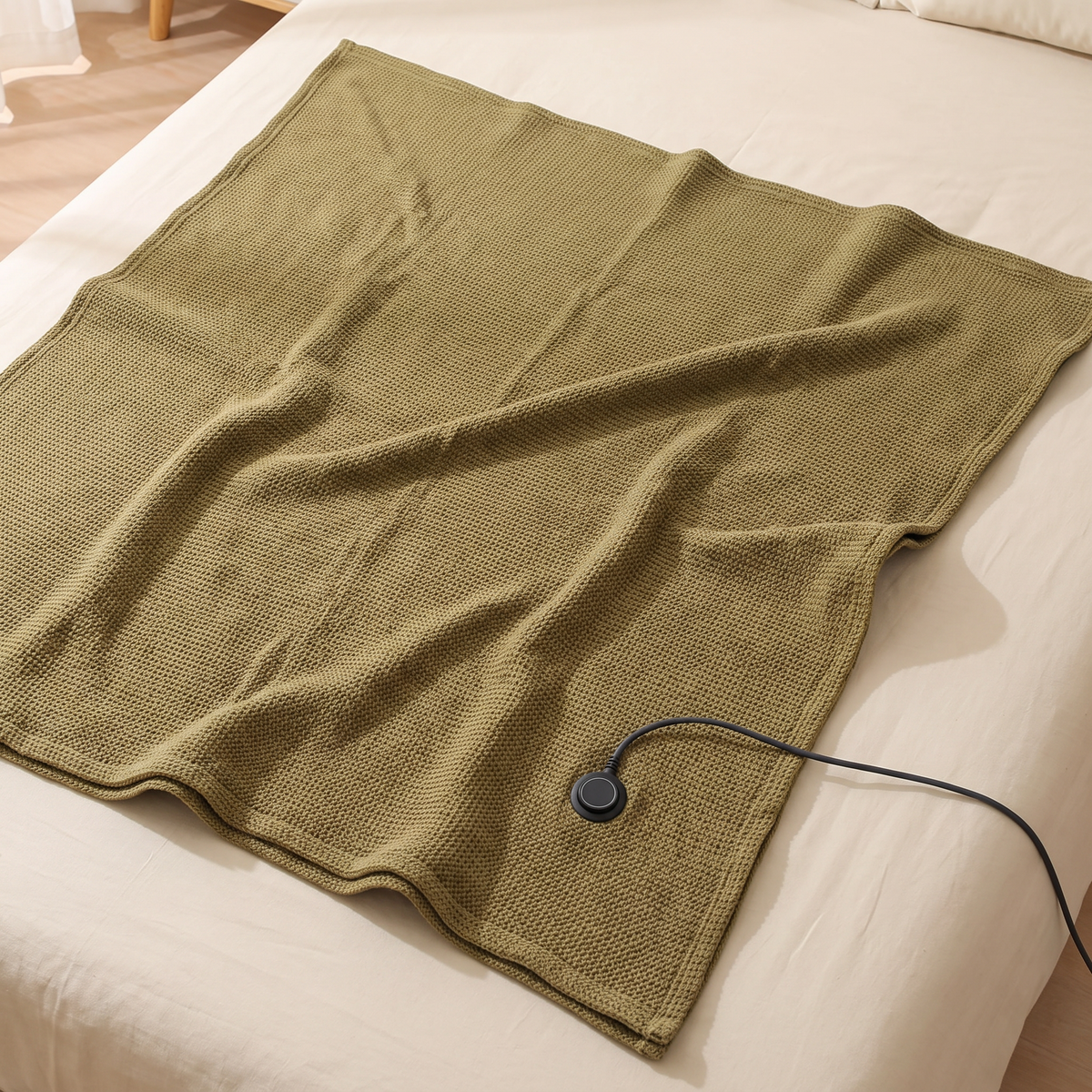 USB Heated Shawl Wrap with Zipper, 3 Temperature Levels, Portable Electric Warming Blanket for Indoor & Outdoor Use — product view 6