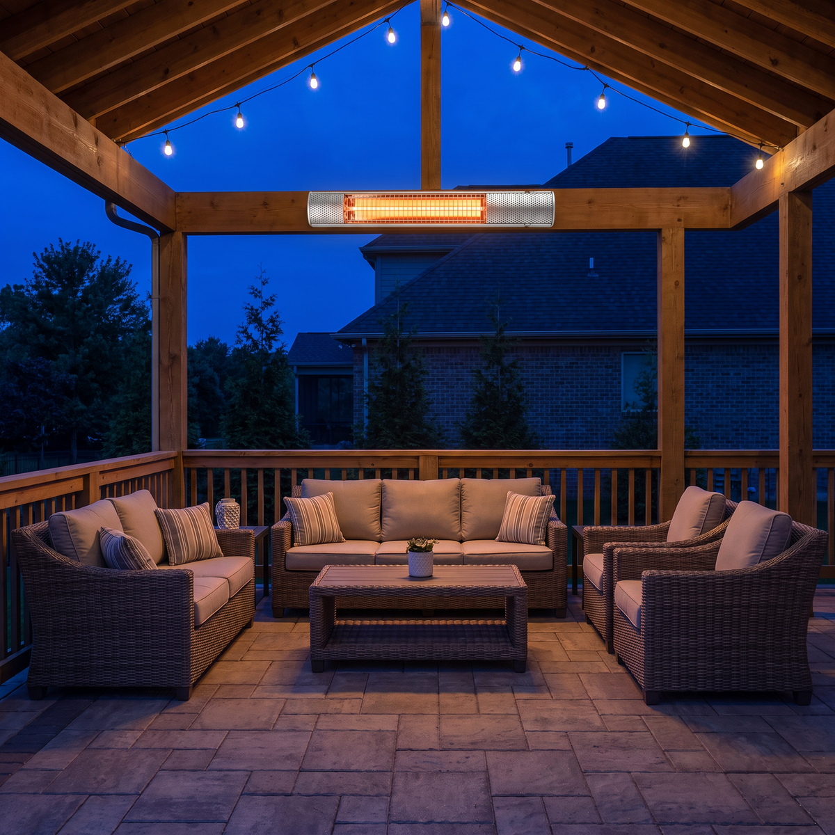 IP65 Waterproof Infrared Patio Heater, Wall-Mounted Indoor Outdoor Electric Heater in Aluminum Alloy — product view 6