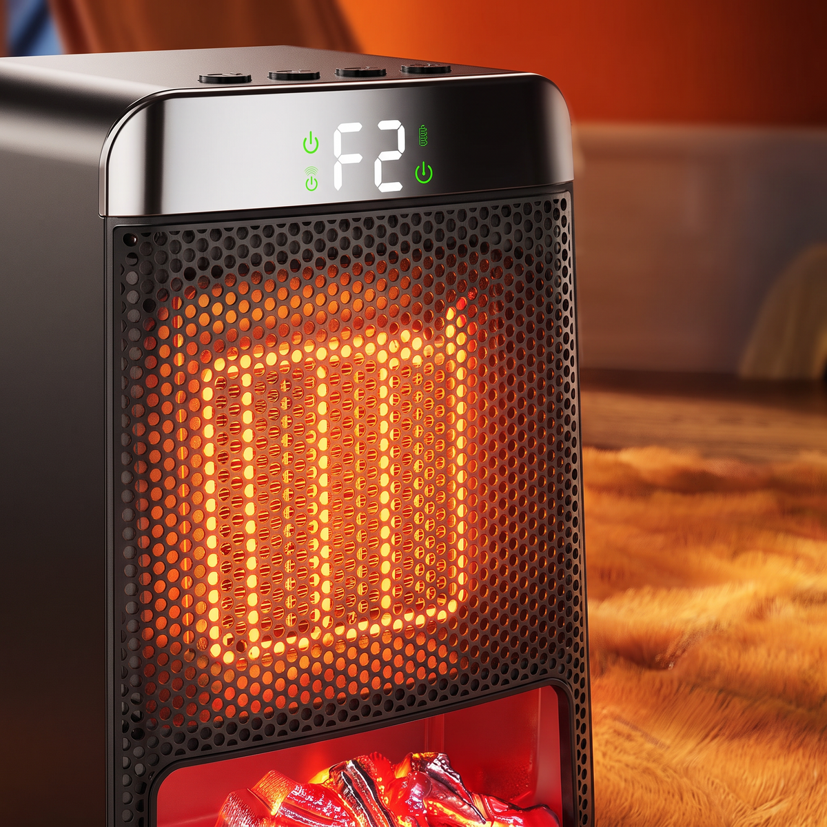 Portable Electric Space Heater, PTC Ceramic Heating, Overheat Protection for Desks, Bedrooms and Home Offices — product view 6