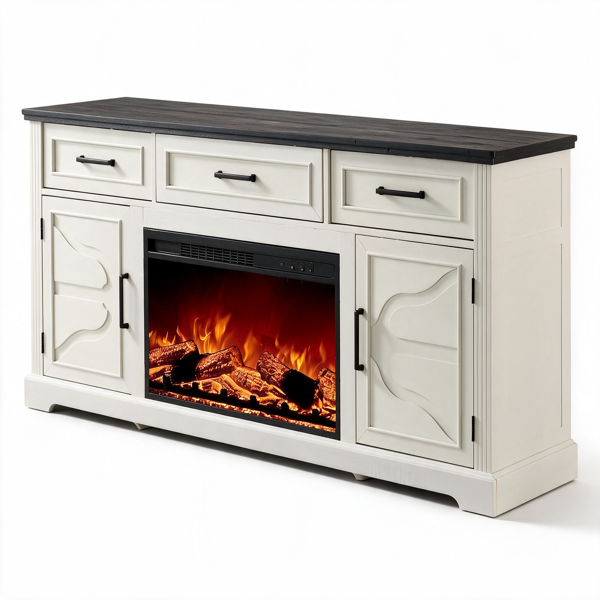 Fireplace TV Stand for TVs Up to 75 Inch, Electric Media Entertainment Center with Storage Cabinet & Console — product view 1