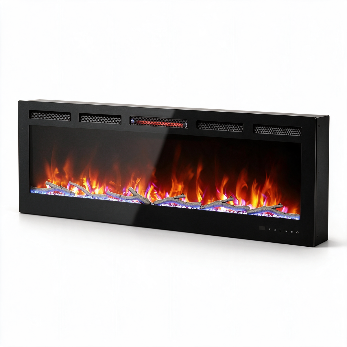 60 Inch Smart Infrared Electric Fireplace with Crackling Sound, WiFi Recessed Fireplace with Realistic Flame & 1500W Heater — product view 1