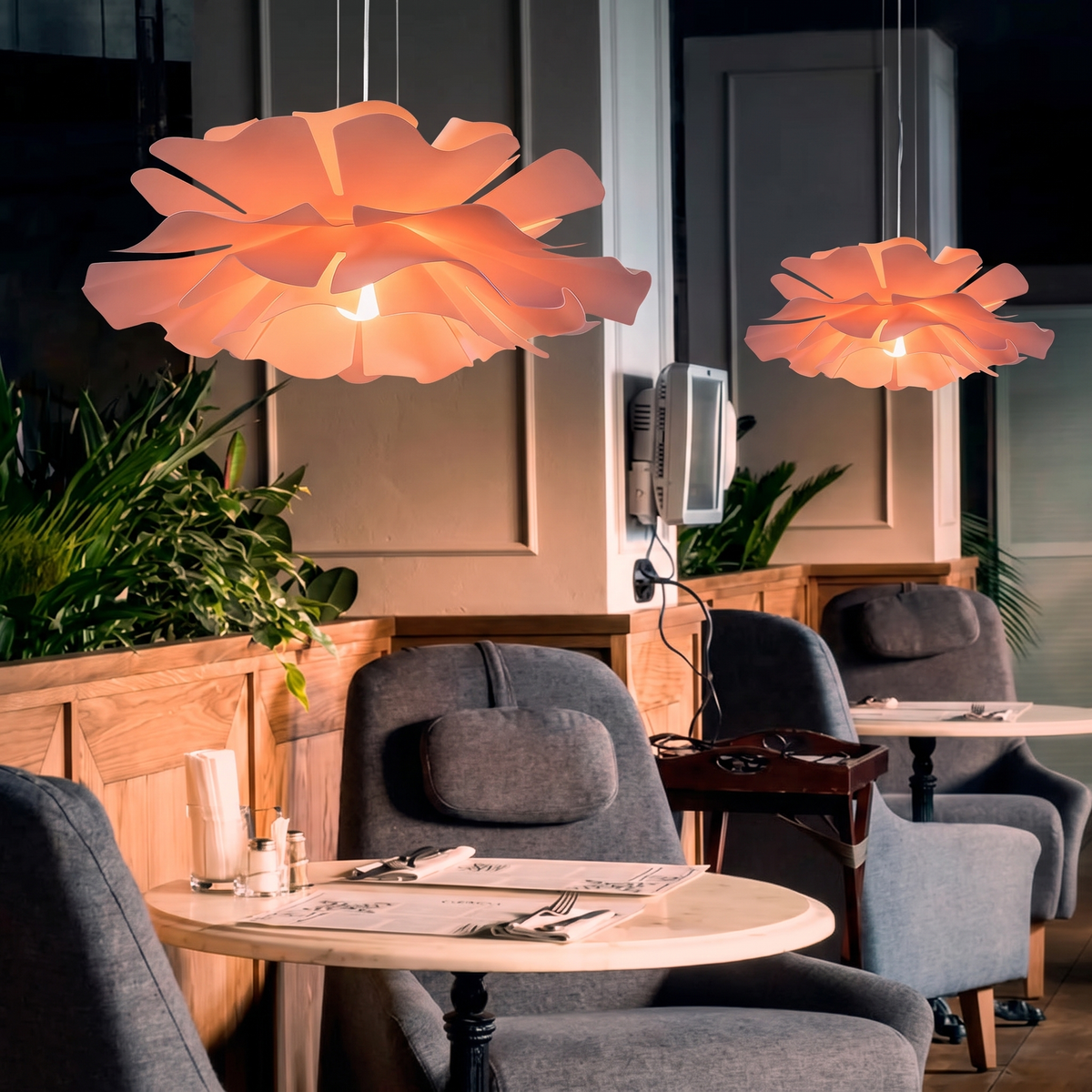 Handcrafted Lotus Flower Pendant Light, Nordic — product view 3