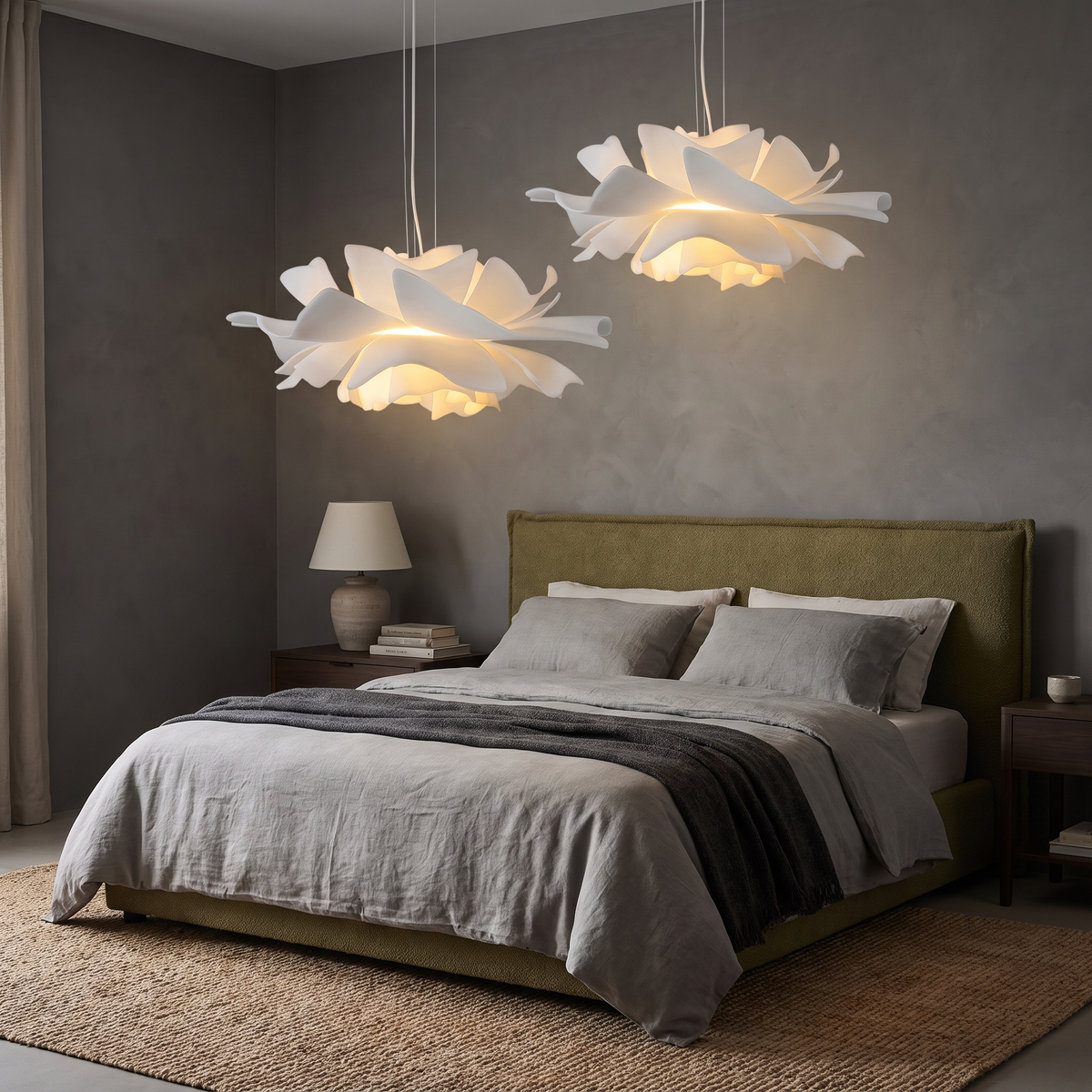 Handcrafted Lotus Flower Pendant Light, Nordic — product view 1