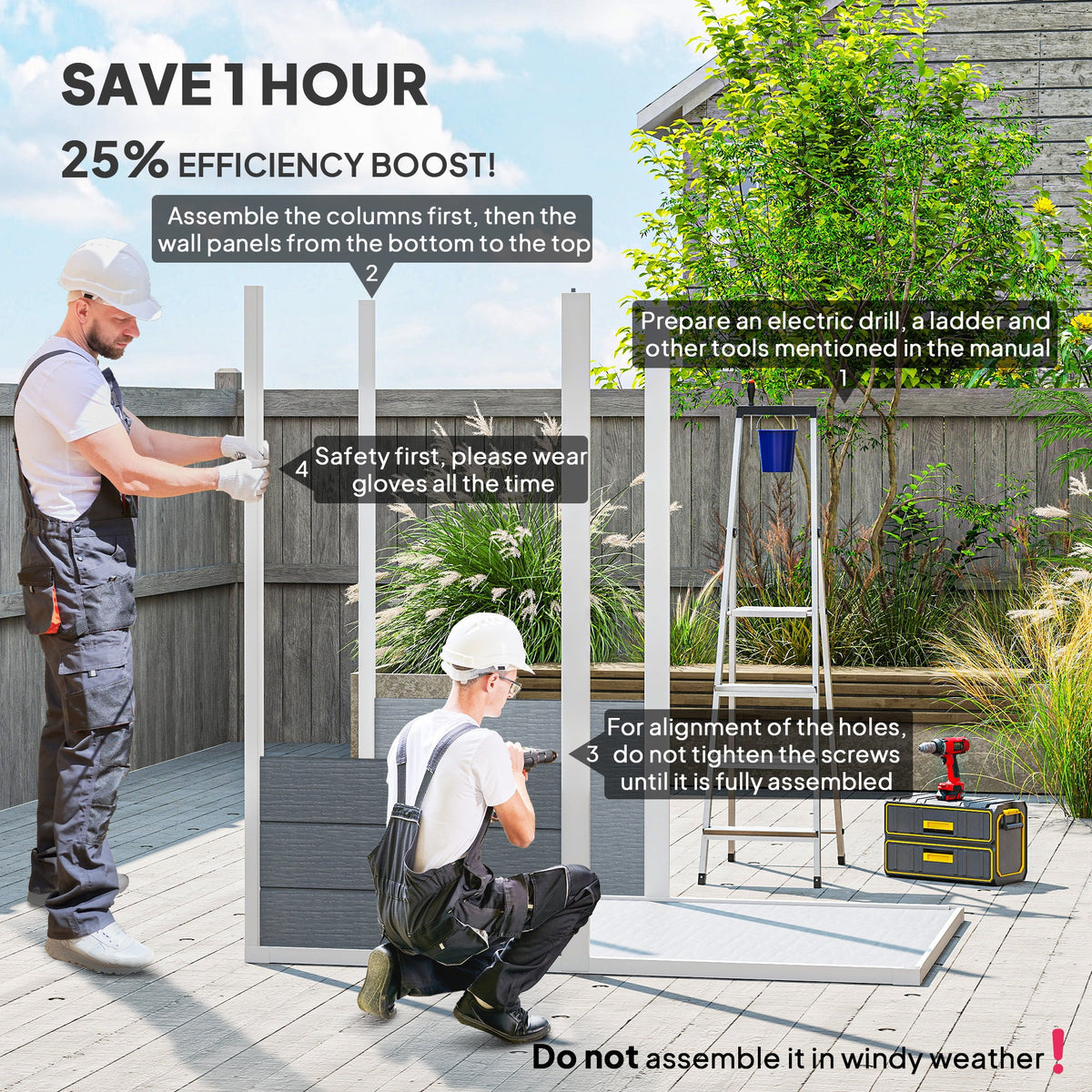6' x 4' Outdoor Storage Shed with Floor and Lockable Door, Gray — product view 6
