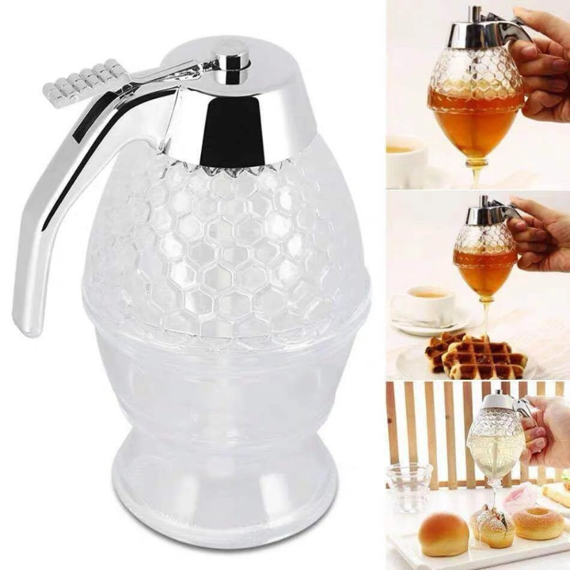 LoungeYard | Drip Free Honey Dispenser with Honeycomb Design – 200 ml Plastic — product view 7