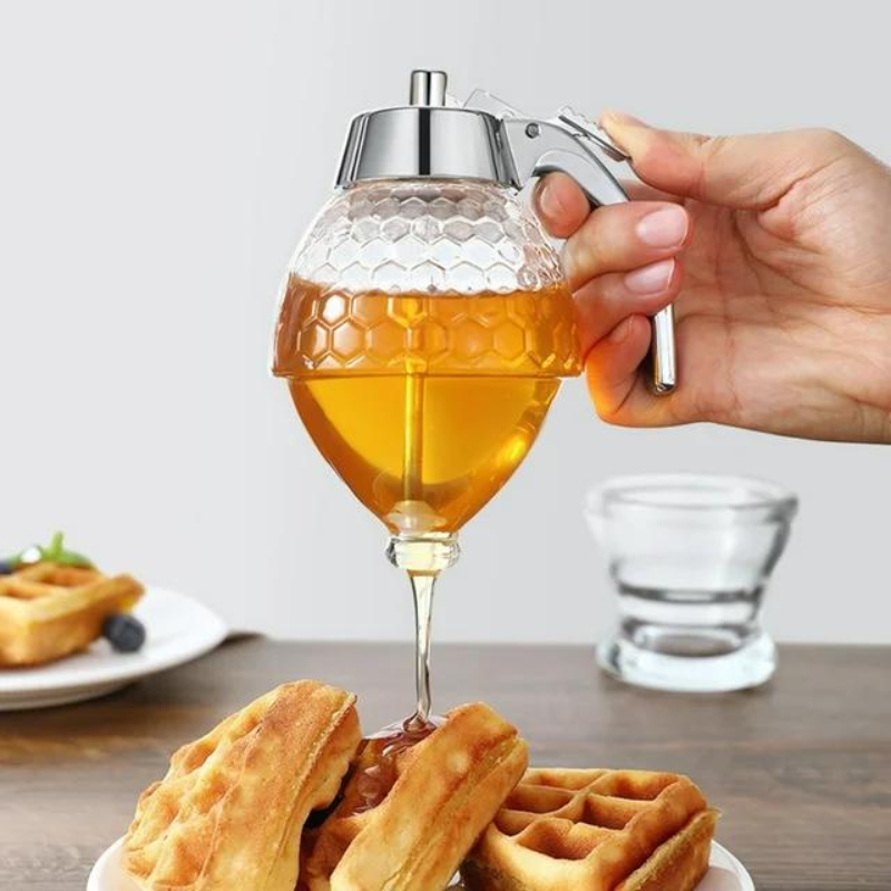 LoungeYard | Drip Free Honey Dispenser with Honeycomb Design – 200 ml Plastic — product view 1