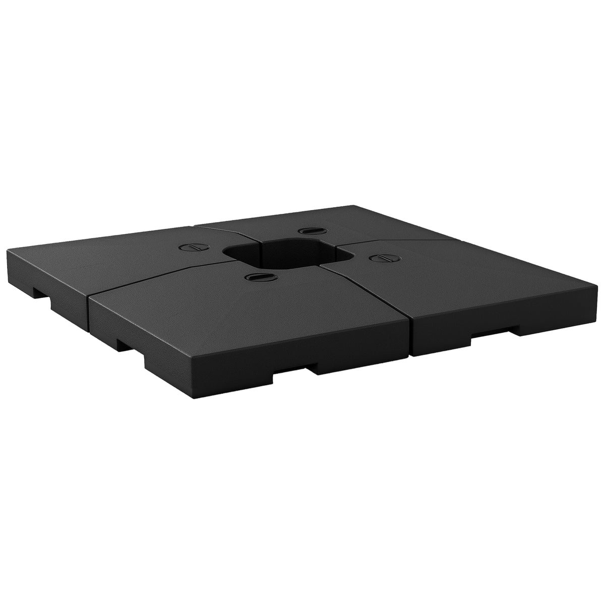4 Pieces Fillable Parasol Base, Heavy Duty Umbrella Weights for Cross Stand, Square Holder for Cantilever Parasol, Total 120KG Sand/ 80L Water Filled (Metal Pole & Cross Stand NOT INCLUDED) — product view 1