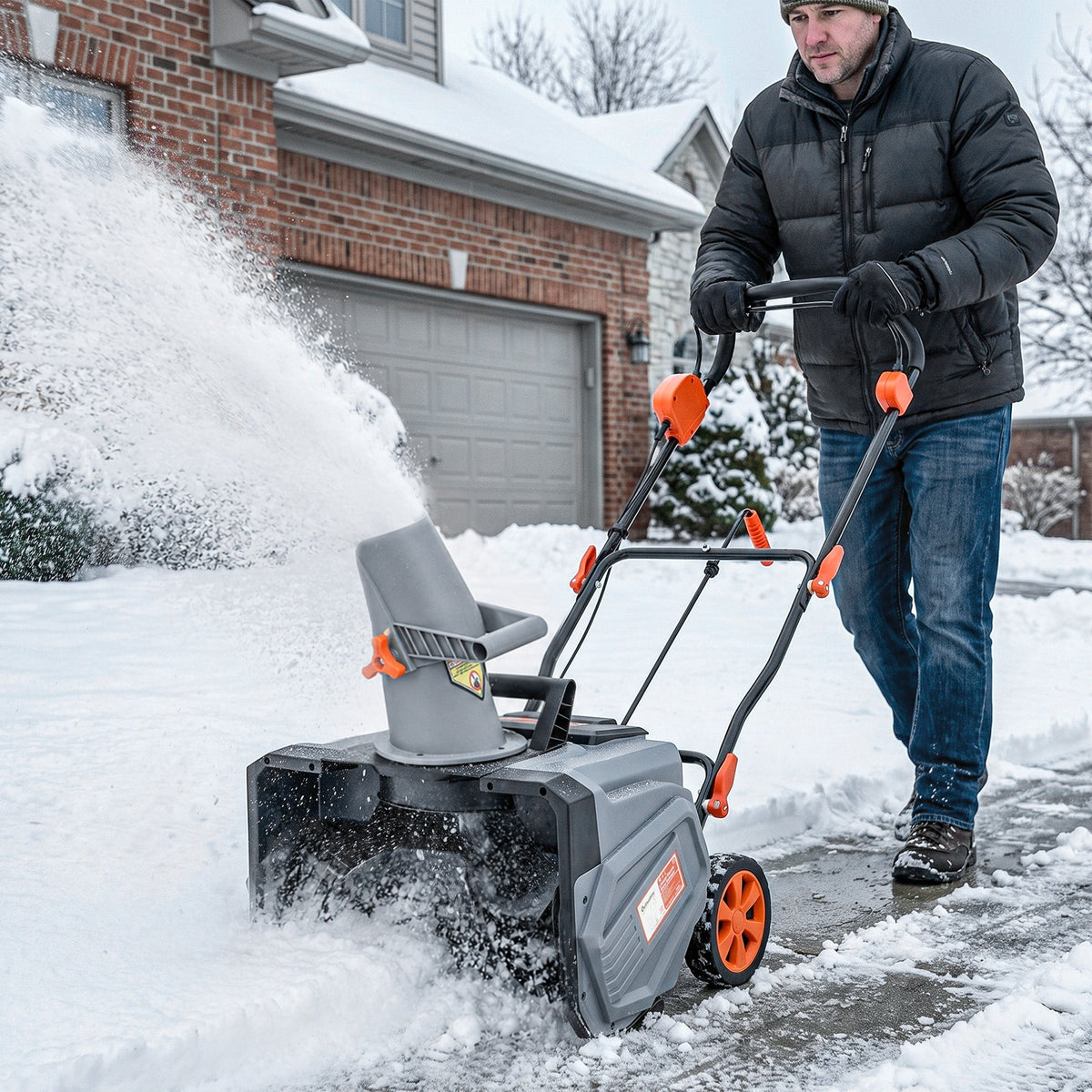 40V 18" Cordless Snow Blower, Brushless 1400W Motor, PU Auger, 2x4Ah Batteries — product view 3