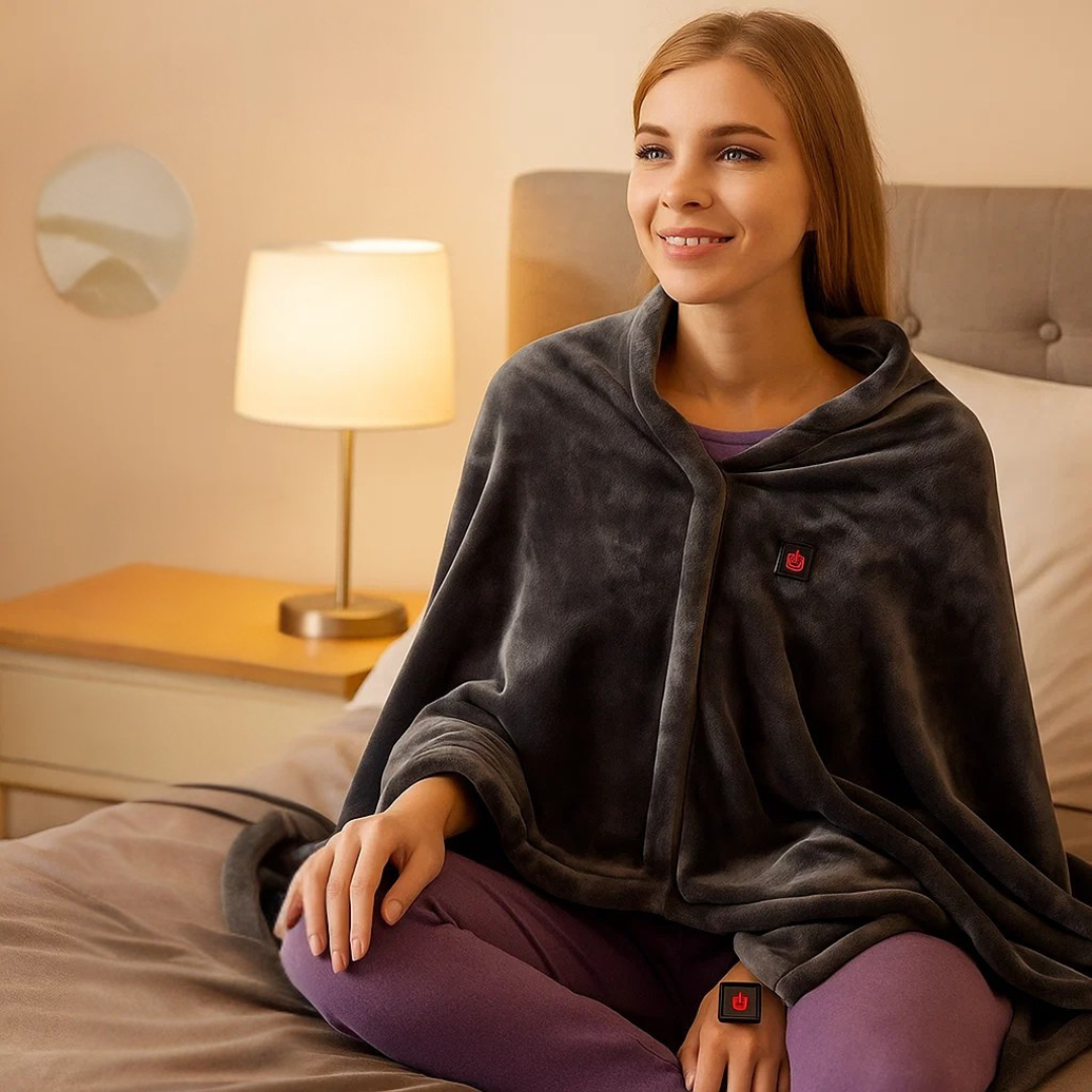 LoungeYard | Electric Blanket USB Heated Fleece Shoulder Wrap — product view 3