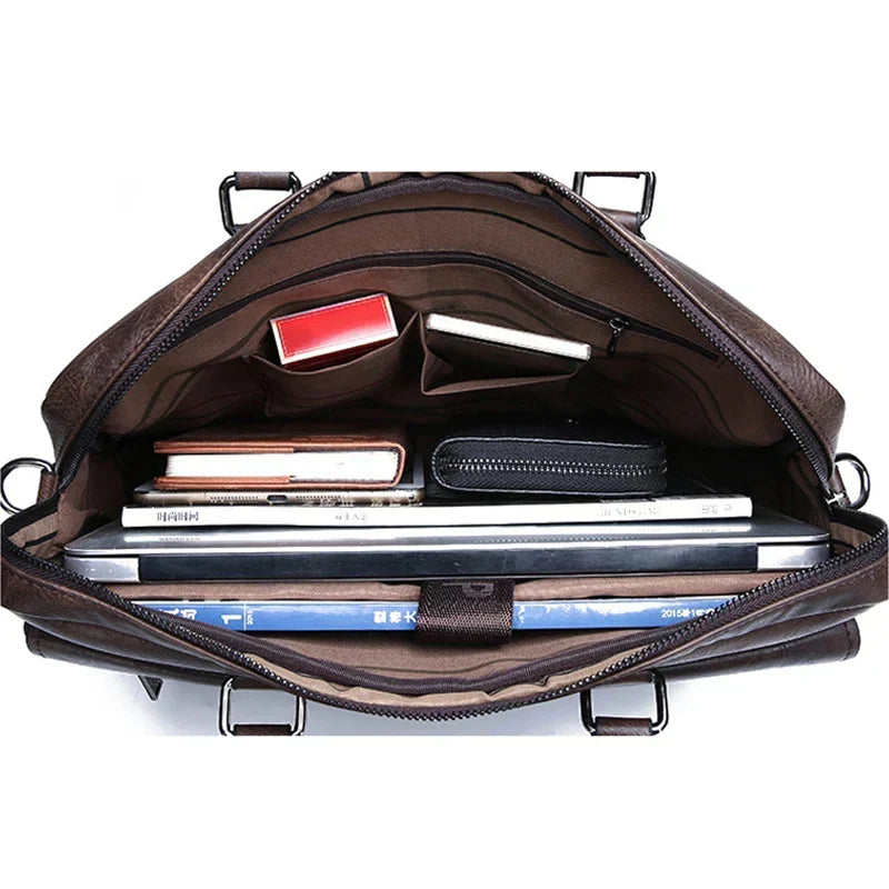 LoungeYard | Benedicto – Stylish Genuine Leather Shoulder Bag for Men | Classic Crossbody Satchel for Daily Use — product view 3