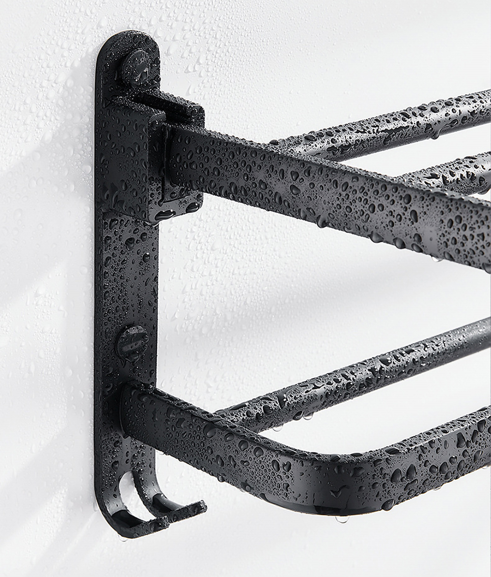 LoungeYard | Easy Organizer Bathroom Aluminum Foldable Towel Rack — product view 6