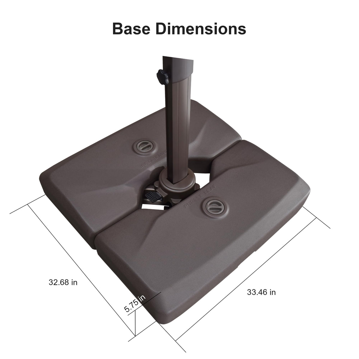 PURPLE LEAF OPEN BOX Bronze Aluminum Frame Cantilever Umbrella Weighted Base ZY02XGTBS-75 — product view 4