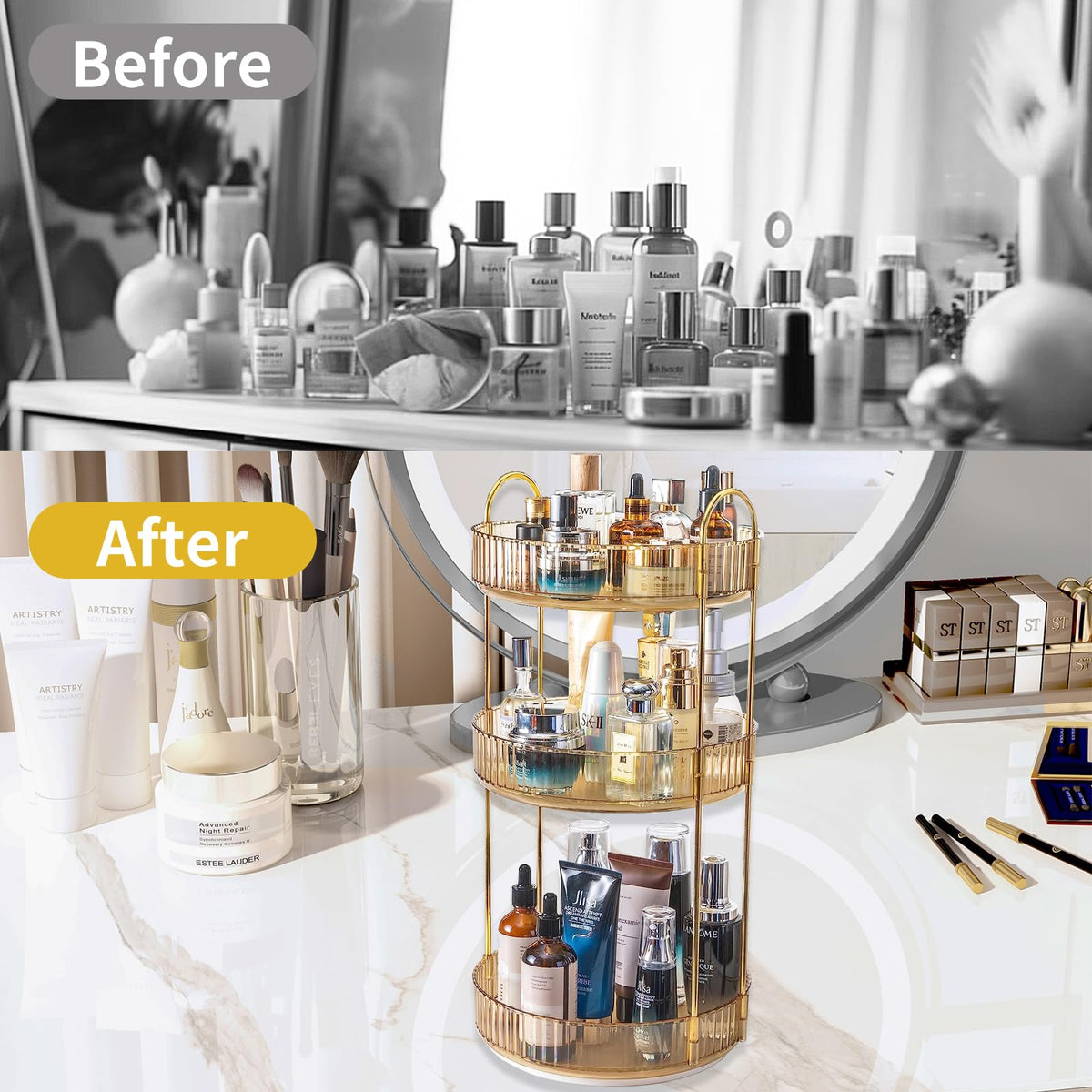 LoungeYard | 360° Rotating Makeup Organizer — product view 3