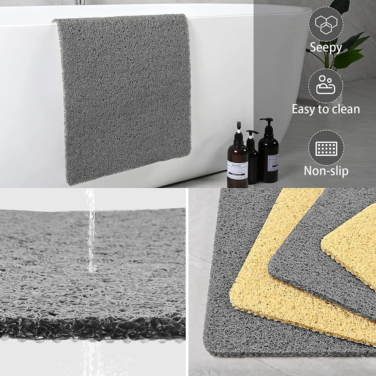LoungeYard | Shower Mat Non Slip Anti Mold Quick Drying — product view 4