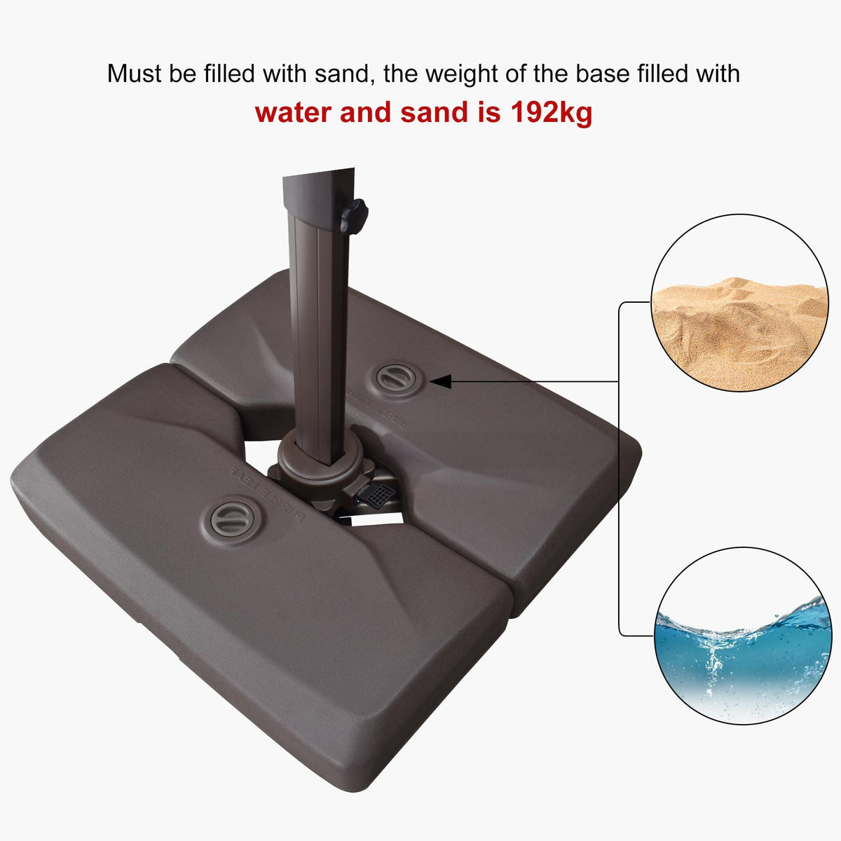 PURPLE LEAF OPEN BOX Bronze Aluminum Frame Cantilever Umbrella Weighted Base ZY02XGTBS-120 — product view 5