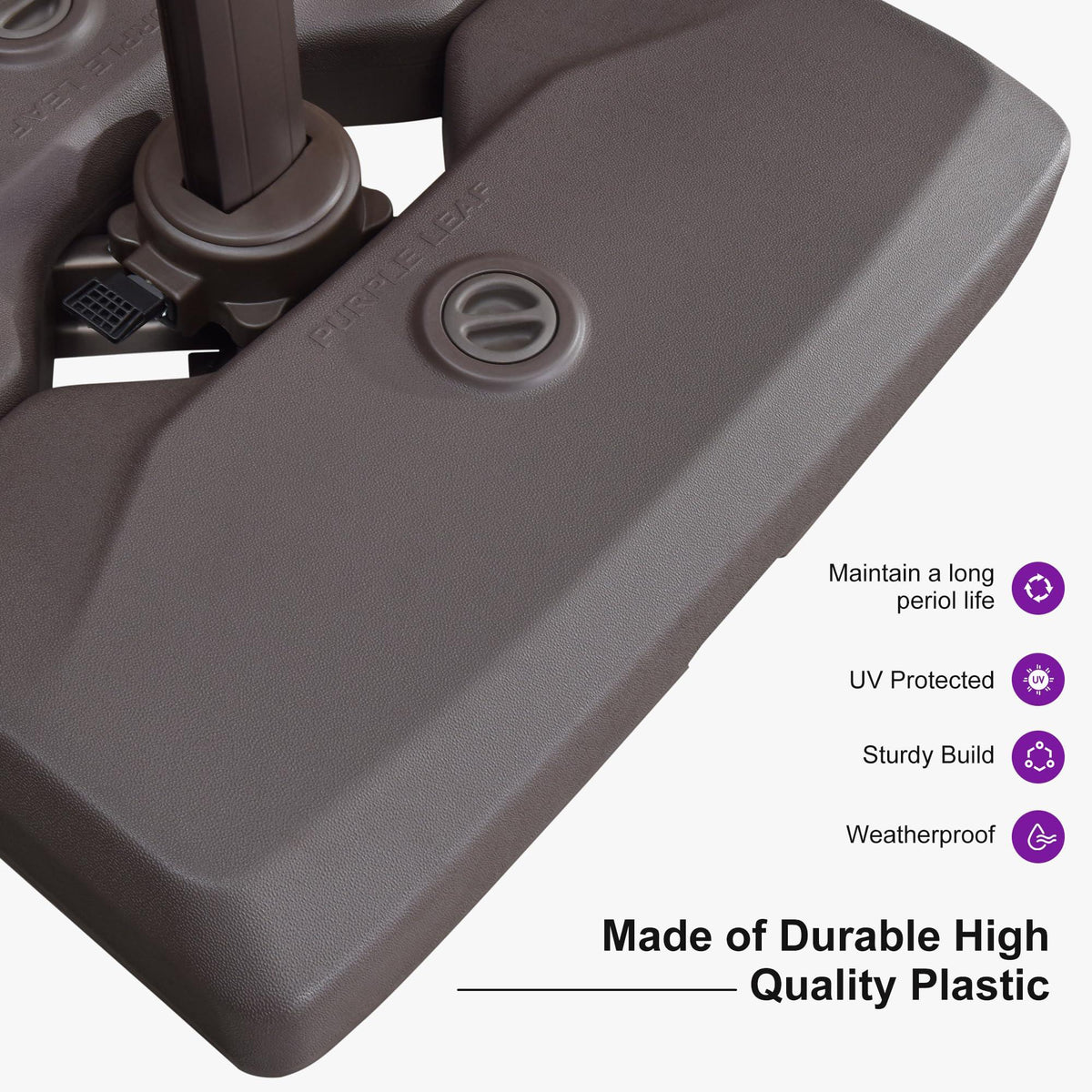 PURPLE LEAF OPEN BOX Bronze Aluminum Frame Cantilever Umbrella Weighted Base ZY02XGTBS-120 — product view 6