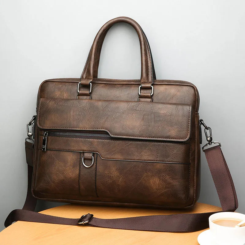 LoungeYard | Benedicto – Stylish Genuine Leather Shoulder Bag for Men | Classic Crossbody Satchel for Daily Use — product view 6