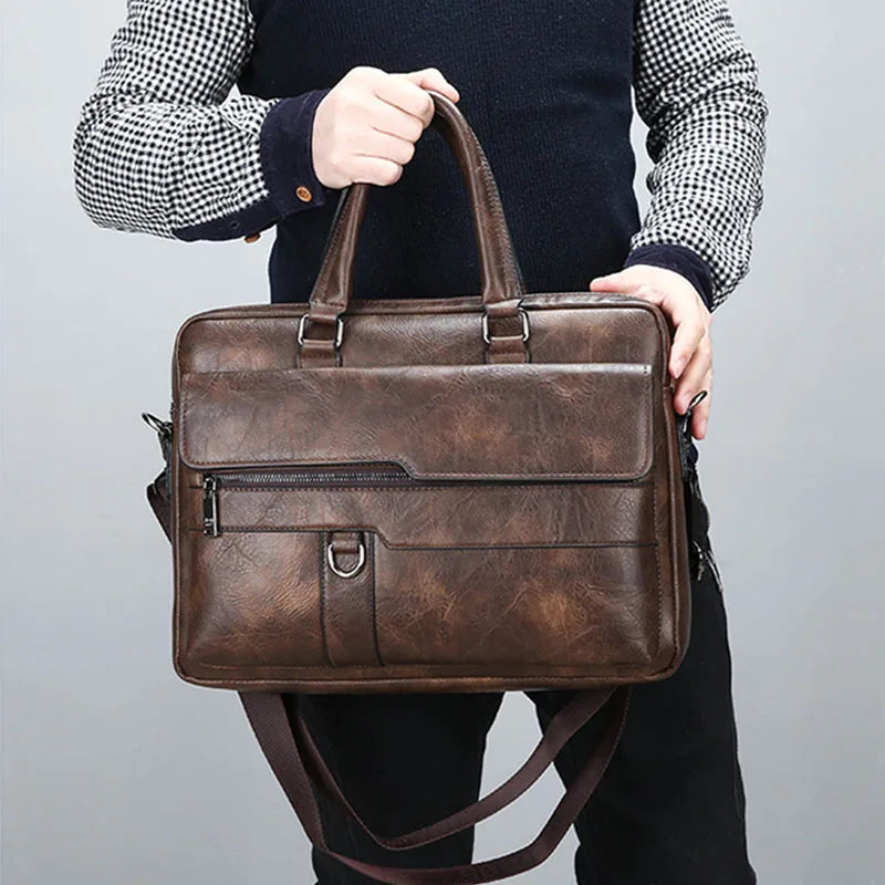 LoungeYard | Benedicto – Stylish Genuine Leather Shoulder Bag for Men | Classic Crossbody Satchel for Daily Use — product view 4