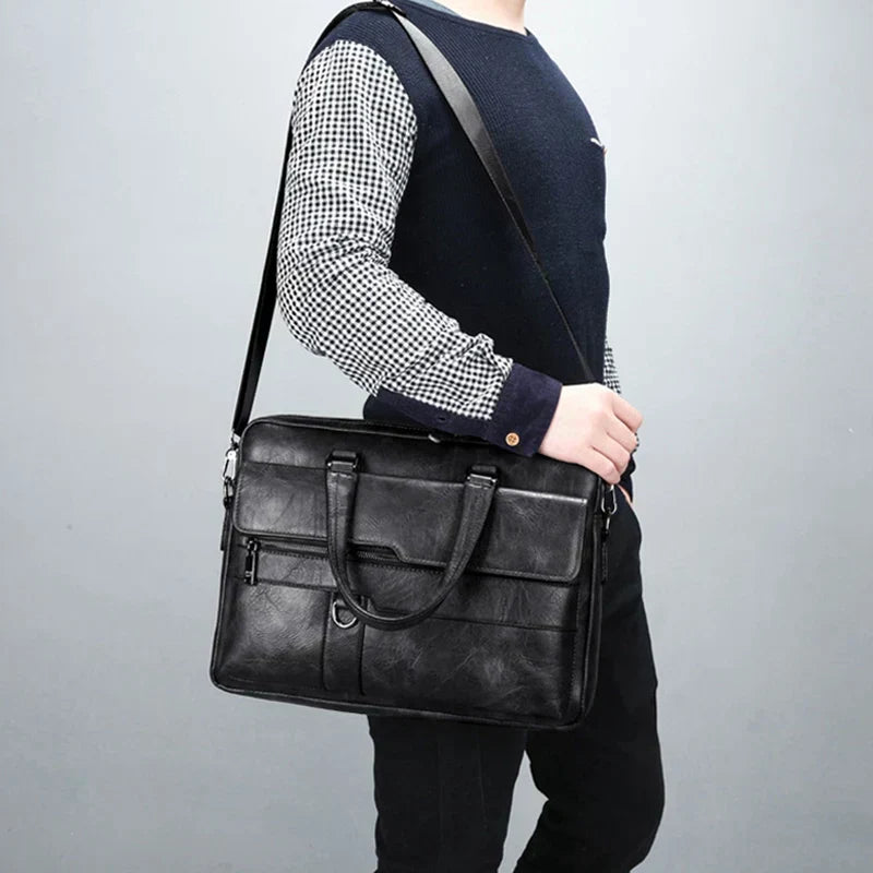 LoungeYard | Benedicto – Stylish Genuine Leather Shoulder Bag for Men | Classic Crossbody Satchel for Daily Use — product view 5