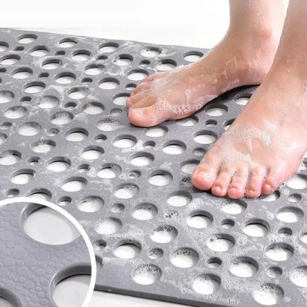 LoungeYard | Non-slip antibacterial bath mat with suction cups | Safe and hygienic bathing solution for families — product view 4