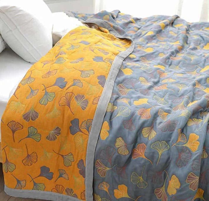 LoungeYard | Ginkgo Leaf Throw Blanket — product view 3
