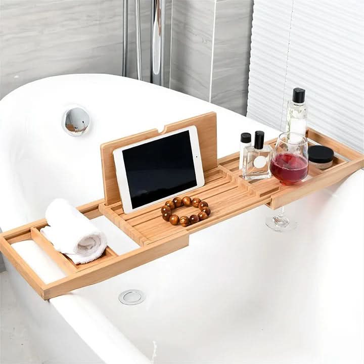 LoungeYard | BambooBliss – extendable bath caddy — product view 1