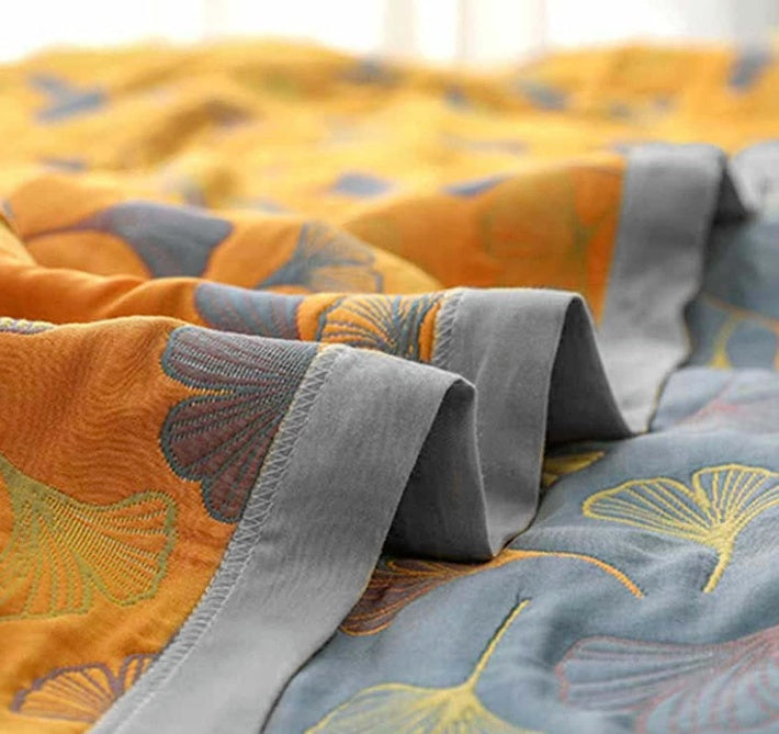 LoungeYard | Ginkgo Leaf Throw Blanket — product view 4