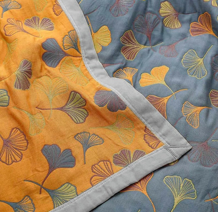 LoungeYard | Ginkgo Leaf Throw Blanket — product view 5