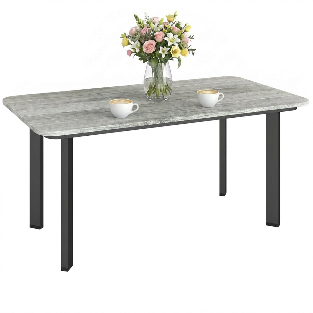 90 x 49 x 40 cm Outdoor Coffee Table with Slatted WPC Top, Grey — product view 1
