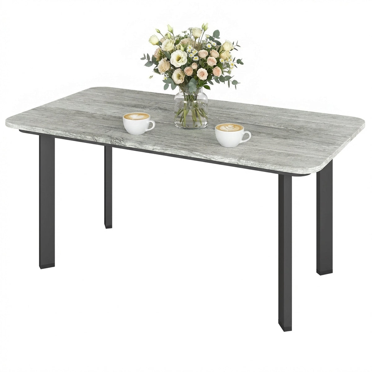 90 x 49 x 40 cm Outdoor Coffee Table with Slatted WPC Top, Grey — product view 2