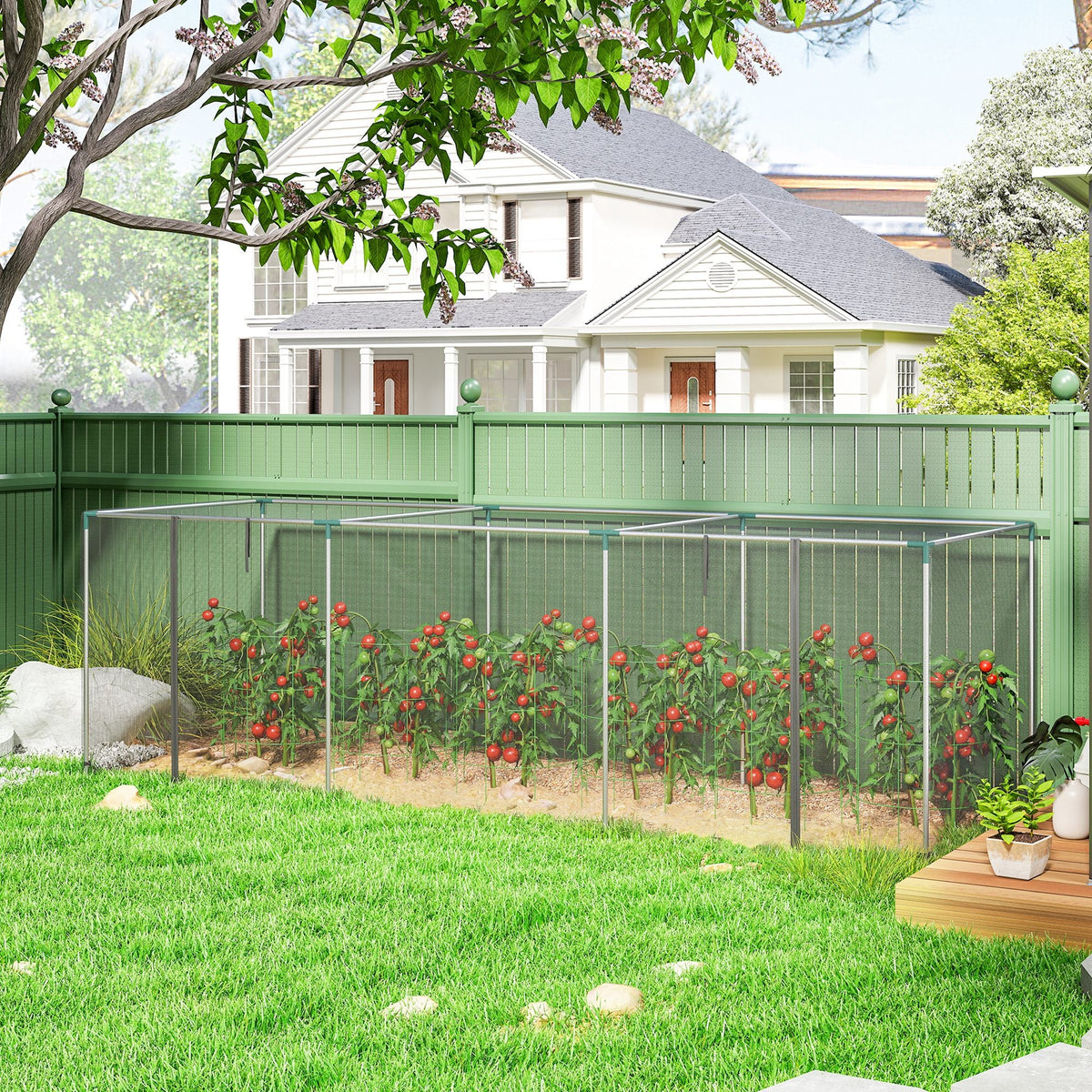 12' x 4' Crop Cage with Zippered Door and Steel Frame, Black — product view 4