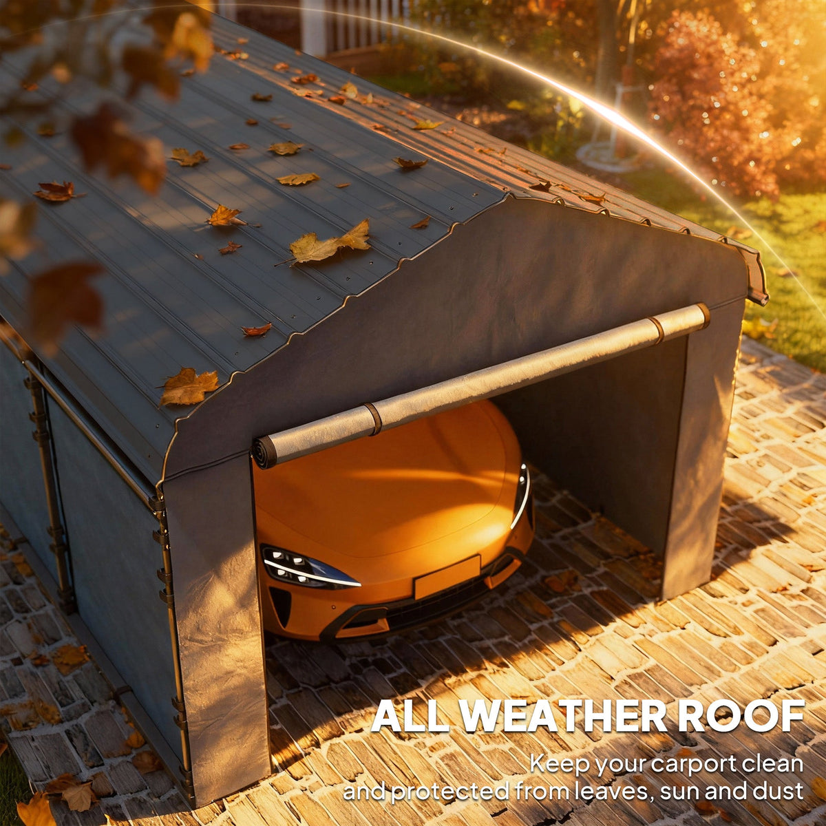 Onward 10' x 15' Heavy Duty Metal Carport with Galvanized Roof & Removable Sidewalls — product view 7