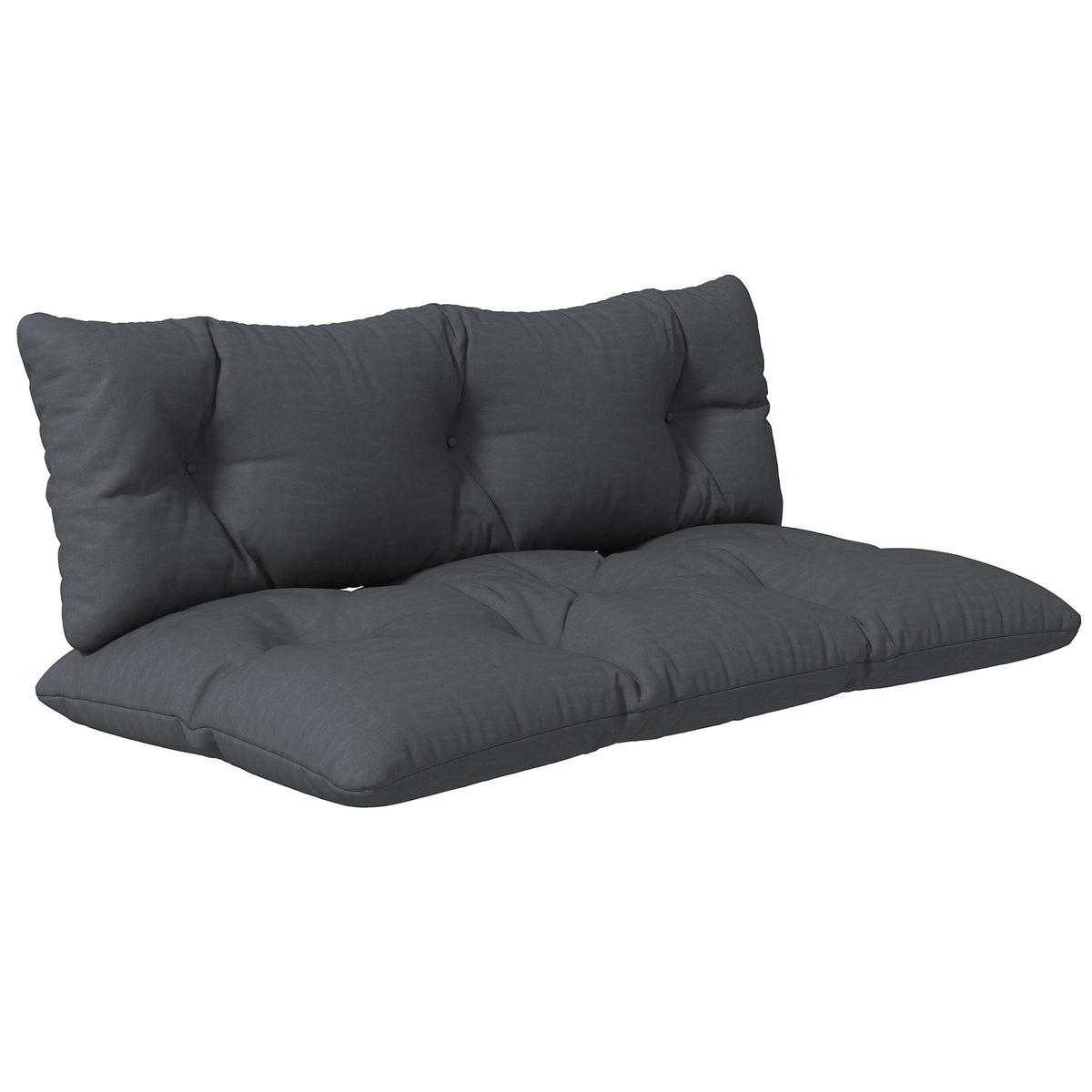 2-Seater Outdoor Seat & Back Cushions, 6" Thick for Pallet Loveseat, Dark Grey — product view 1