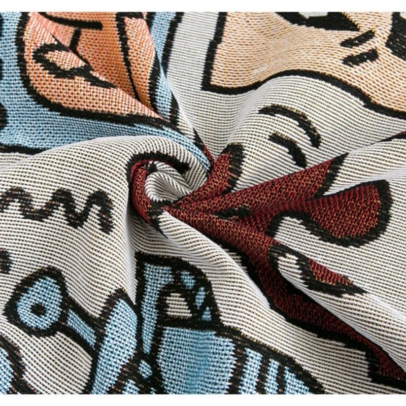 Keith Haring Puzzle Throw Blanket with Jacquard Pattern — product view 4