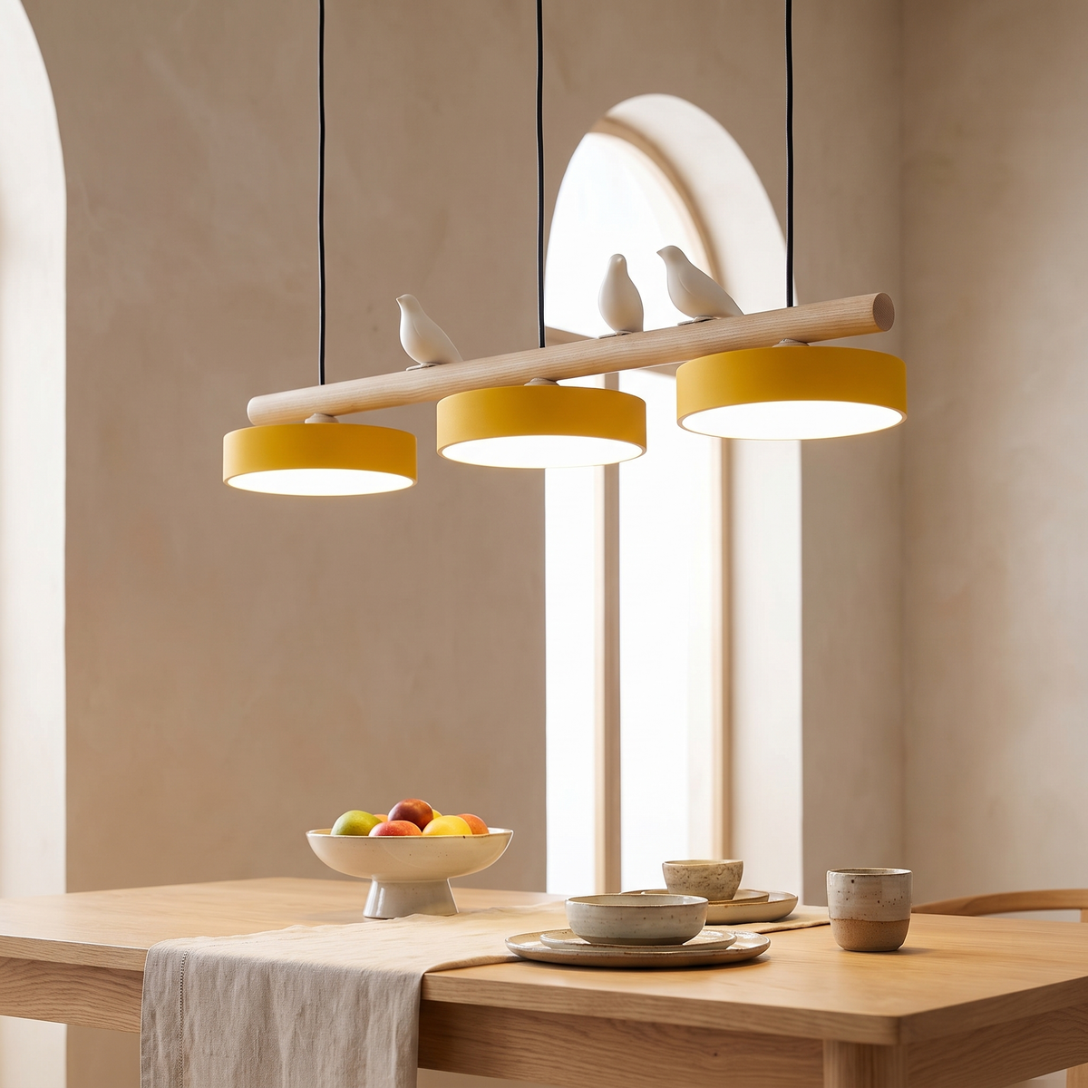 Linnet Bird Pendant Lamp, Wood, Scandinavian — product view 5